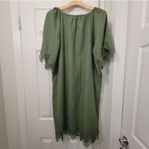 Kindred Women's Pesant Cosplay Bohemian Embroidered Cotton Puffed Sleeves Midi